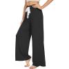 imageWiWi Womens Viscose from Bamboo Pajama Pants Casual Wide Leg Palazzo Lounge Pant Loose Comfy Sleep Pj Bottoms SXXLBlack