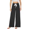 imageWiWi Womens Viscose from Bamboo Pajama Pants Casual Wide Leg Palazzo Lounge Pant Loose Comfy Sleep Pj Bottoms SXXLBlack