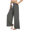 imageWiWi Womens Viscose from Bamboo Pajama Pants Casual Wide Leg Palazzo Lounge Pant Loose Comfy Sleep Pj Bottoms SXXLIron Grey