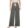 imageWiWi Womens Viscose from Bamboo Pajama Pants Casual Wide Leg Palazzo Lounge Pant Loose Comfy Sleep Pj Bottoms SXXLIron Grey