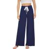 imageWiWi Womens Viscose from Bamboo Pajama Pants Casual Wide Leg Palazzo Lounge Pant Loose Comfy Sleep Pj Bottoms SXXLNavy