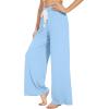 imageWiWi Womens Viscose from Bamboo Pajama Pants Casual Wide Leg Palazzo Lounge Pant Loose Comfy Sleep Pj Bottoms SXXLSky Blue