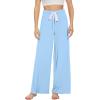 imageWiWi Womens Viscose from Bamboo Pajama Pants Casual Wide Leg Palazzo Lounge Pant Loose Comfy Sleep Pj Bottoms SXXLSky Blue