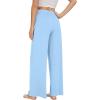imageWiWi Womens Viscose from Bamboo Pajama Pants Casual Wide Leg Palazzo Lounge Pant Loose Comfy Sleep Pj Bottoms SXXLSky Blue