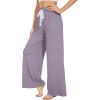imageWiWi Womens Viscose from Bamboo Pajama Pants Casual Wide Leg Palazzo Lounge Pant Loose Comfy Sleep Pj Bottoms SXXLViolet