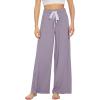 imageWiWi Womens Viscose from Bamboo Pajama Pants Casual Wide Leg Palazzo Lounge Pant Loose Comfy Sleep Pj Bottoms SXXLViolet