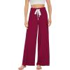 imageWiWi Womens Viscose from Bamboo Pajama Pants Casual Wide Leg Palazzo Lounge Pant Loose Comfy Sleep Pj Bottoms SXXLWine