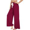 imageWiWi Womens Viscose from Bamboo Pajama Pants Casual Wide Leg Palazzo Lounge Pant Loose Comfy Sleep Pj Bottoms SXXLWine
