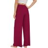 imageWiWi Womens Viscose from Bamboo Pajama Pants Casual Wide Leg Palazzo Lounge Pant Loose Comfy Sleep Pj Bottoms SXXLWine