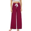imageWiWi Womens Viscose from Bamboo Pajama Pants Casual Wide Leg Palazzo Lounge Pant Loose Comfy Sleep Pj Bottoms SXXLWine