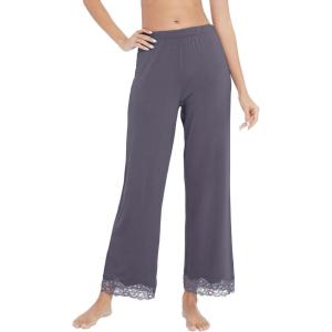 imageWiWi Pajamas Pants for Women Wide Leg Long Bottoms Bamboo Viscose Casual Loose Sweatpants High Waist Joggers SXXLBpurplish Grey