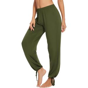 imageWiWi Pajamas Pants for Women Wide Leg Long Bottoms Bamboo Viscose Casual Loose Sweatpants High Waist Joggers SXXLDarmy Green