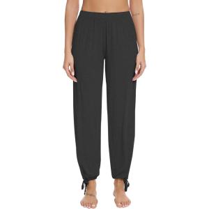 imageWiWi Pajamas Pants for Women Wide Leg Long Bottoms Bamboo Viscose Casual Loose Sweatpants High Waist Joggers SXXLDcharcoal Heather