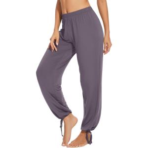 imageWiWi Pajamas Pants for Women Wide Leg Long Bottoms Bamboo Viscose Casual Loose Sweatpants High Waist Joggers SXXLDpurplish Grey