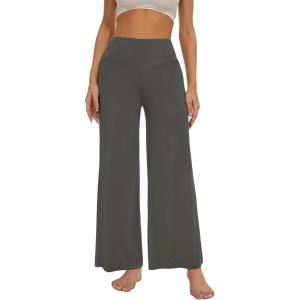 imageWiWi Pajamas Pants for Women Wide Leg Long Bottoms Bamboo Viscose Casual Loose Sweatpants High Waist Joggers SXXLEiron Grey