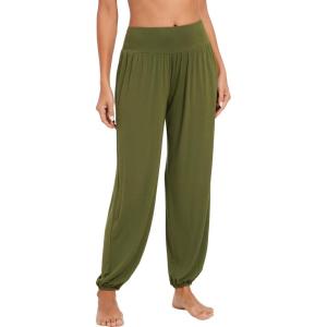 imageWiWi Viscose from Bamboo Pajamas Pants for Women Soft Yoga Jogger Pant Comfy Pajama Lounge Bottoms SXXLBarmy Green