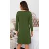 imageWiWi Bamboo Viscose Nightgowns for Women Soft Long Sleeve Nightgown Plus Size Sleep Shirt Pajama Gown Sleepwear S4XAarmy Green