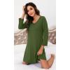 imageWiWi Bamboo Viscose Nightgowns for Women Soft Long Sleeve Nightgown Plus Size Sleep Shirt Pajama Gown Sleepwear S4XAarmy Green