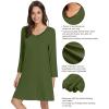 imageWiWi Bamboo Viscose Nightgowns for Women Soft Long Sleeve Nightgown Plus Size Sleep Shirt Pajama Gown Sleepwear S4XAarmy Green