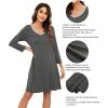 imageWiWi Bamboo Viscose Nightgowns for Women Soft Long Sleeve Nightgown Plus Size Sleep Shirt Pajama Gown Sleepwear S4XAcharcoal