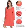 imageWiWi Bamboo Viscose Nightgowns for Women Soft Long Sleeve Nightgown Plus Size Sleep Shirt Pajama Gown Sleepwear S4XAcoral