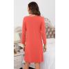 imageWiWi Bamboo Viscose Nightgowns for Women Soft Long Sleeve Nightgown Plus Size Sleep Shirt Pajama Gown Sleepwear S4XAcoral