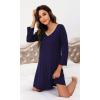 imageWiWi Bamboo Viscose Nightgowns for Women Soft Long Sleeve Nightgown Plus Size Sleep Shirt Pajama Gown Sleepwear S4XAnavy