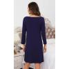 imageWiWi Bamboo Viscose Nightgowns for Women Soft Long Sleeve Nightgown Plus Size Sleep Shirt Pajama Gown Sleepwear S4XAnavy