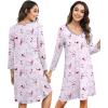 imageWiWi Bamboo Viscose Nightgowns for Women Soft Long Sleeve Nightgown Plus Size Sleep Shirt Pajama Gown Sleepwear S4XApeony on Gray