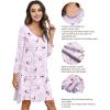 imageWiWi Bamboo Viscose Nightgowns for Women Soft Long Sleeve Nightgown Plus Size Sleep Shirt Pajama Gown Sleepwear S4XApeony on Gray