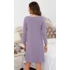imageWiWi Bamboo Viscose Nightgowns for Women Soft Long Sleeve Nightgown Plus Size Sleep Shirt Pajama Gown Sleepwear S4XAviolet