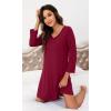imageWiWi Bamboo Viscose Nightgowns for Women Soft Long Sleeve Nightgown Plus Size Sleep Shirt Pajama Gown Sleepwear S4XAwine