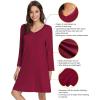 imageWiWi Bamboo Viscose Nightgowns for Women Soft Long Sleeve Nightgown Plus Size Sleep Shirt Pajama Gown Sleepwear S4XAwine