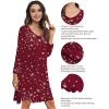 imageWiWi Bamboo Viscose Nightgowns for Women Soft Long Sleeve Nightgown Plus Size Sleep Shirt Pajama Gown Sleepwear S4XAwine Floral