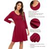 imageWiWi Bamboo Viscose Nightgowns for Women Soft Long Sleeve Nightgown Plus Size Sleep Shirt Pajama Gown Sleepwear S4XAwine Red