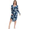 imageWiWi Bamboo Nightgowns for Women Soft Long Sleeve Sleep Shirt Sleepwear Comfy Loungewear Plus Size Nightshirts S4XAink Blue Floral