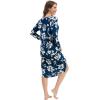 imageWiWi Bamboo Nightgowns for Women Soft Long Sleeve Sleep Shirt Sleepwear Comfy Loungewear Plus Size Nightshirts S4XAink Blue Floral