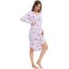 imageWiWi Bamboo Nightgowns for Women Soft Long Sleeve Sleep Shirt Sleepwear Comfy Loungewear Plus Size Nightshirts S4XApeony on Gray