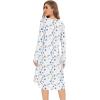 imageWiWi Bamboo Nightgowns for Women Soft Long Sleeve Sleep Shirt Sleepwear Comfy Loungewear Plus Size Nightshirts S4XAwhiteGreen Dots