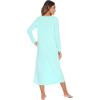 imageWiWi Nightgowns for Women Soft Sleepwear Long Sleeve Nightshirts Pajamas Gown Viscose from Bamboo Sleepwear SXXLAaqua