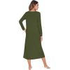 imageWiWi Nightgowns for Women Soft Sleepwear Long Sleeve Nightshirts Pajamas Gown Viscose from Bamboo Sleepwear SXXLAarmy Green