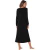 imageWiWi Nightgowns for Women Soft Sleepwear Long Sleeve Nightshirts Pajamas Gown Viscose from Bamboo Sleepwear SXXLAblack