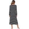 imageWiWi Nightgowns for Women Soft Sleepwear Long Sleeve Nightshirts Pajamas Gown Viscose from Bamboo Sleepwear SXXLAblack White Stripe