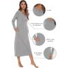 imageWiWi Nightgowns for Women Soft Sleepwear Long Sleeve Nightshirts Pajamas Gown Viscose from Bamboo Sleepwear SXXLAheather Grey