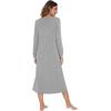 imageWiWi Nightgowns for Women Soft Sleepwear Long Sleeve Nightshirts Pajamas Gown Viscose from Bamboo Sleepwear SXXLAheather Grey