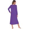 imageWiWi Nightgowns for Women Soft Sleepwear Long Sleeve Nightshirts Pajamas Gown Viscose from Bamboo Sleepwear SXXLAlilac