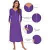 imageWiWi Nightgowns for Women Soft Sleepwear Long Sleeve Nightshirts Pajamas Gown Viscose from Bamboo Sleepwear SXXLAlilac