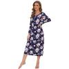 imageWiWi Nightgowns for Women Soft Sleepwear Long Sleeve Nightshirts Pajamas Gown Viscose from Bamboo Sleepwear SXXLAnavyPeony