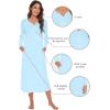 imageWiWi Nightgowns for Women Soft Sleepwear Long Sleeve Nightshirts Pajamas Gown Viscose from Bamboo Sleepwear SXXLApale Blue