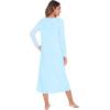 imageWiWi Nightgowns for Women Soft Sleepwear Long Sleeve Nightshirts Pajamas Gown Viscose from Bamboo Sleepwear SXXLApale Blue